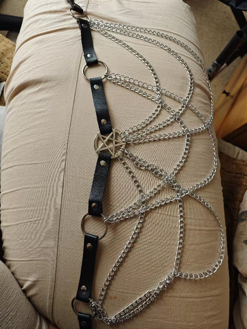 Emo Star Astrology Chain Mail Belt