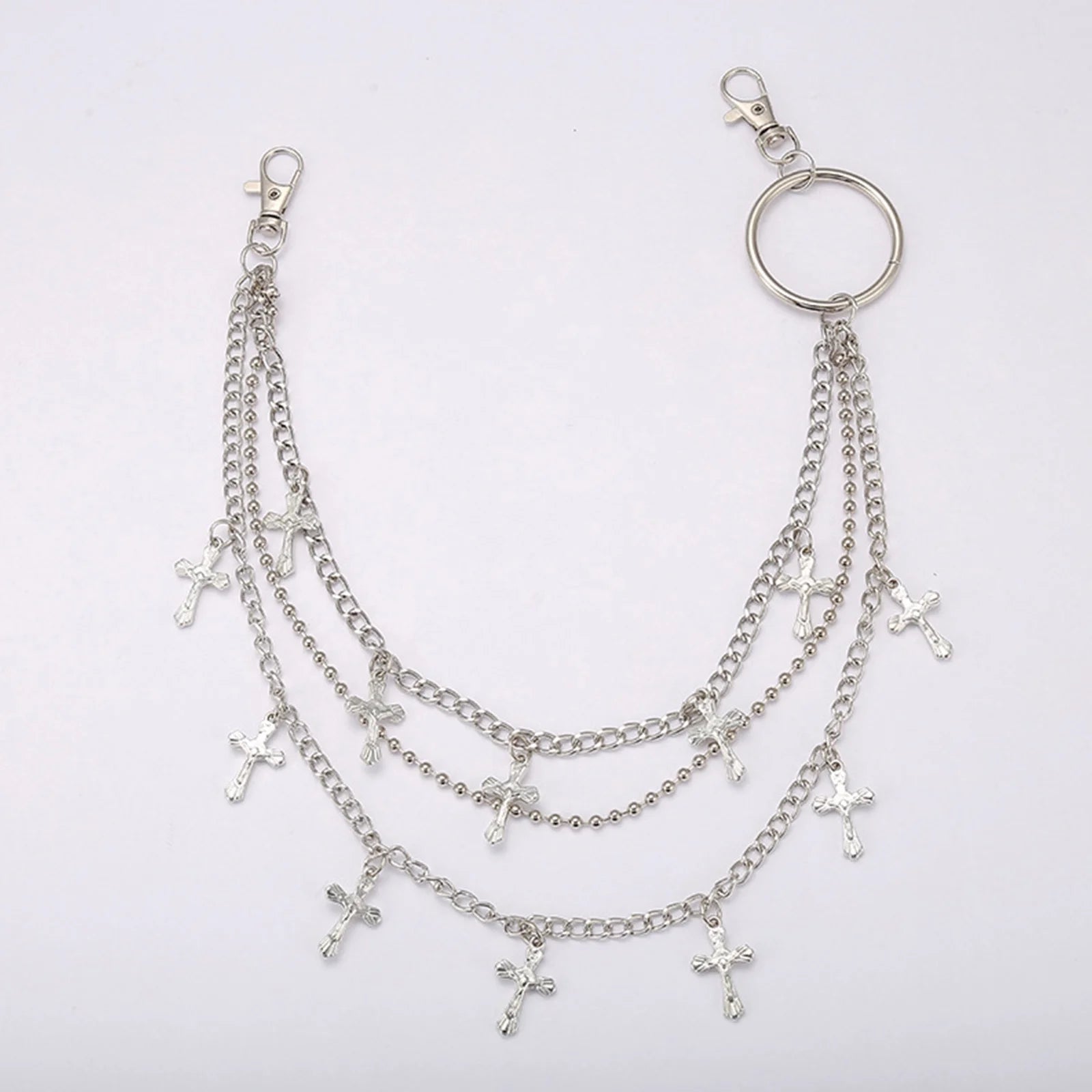 Cross O-Ring Layered Pants Chain