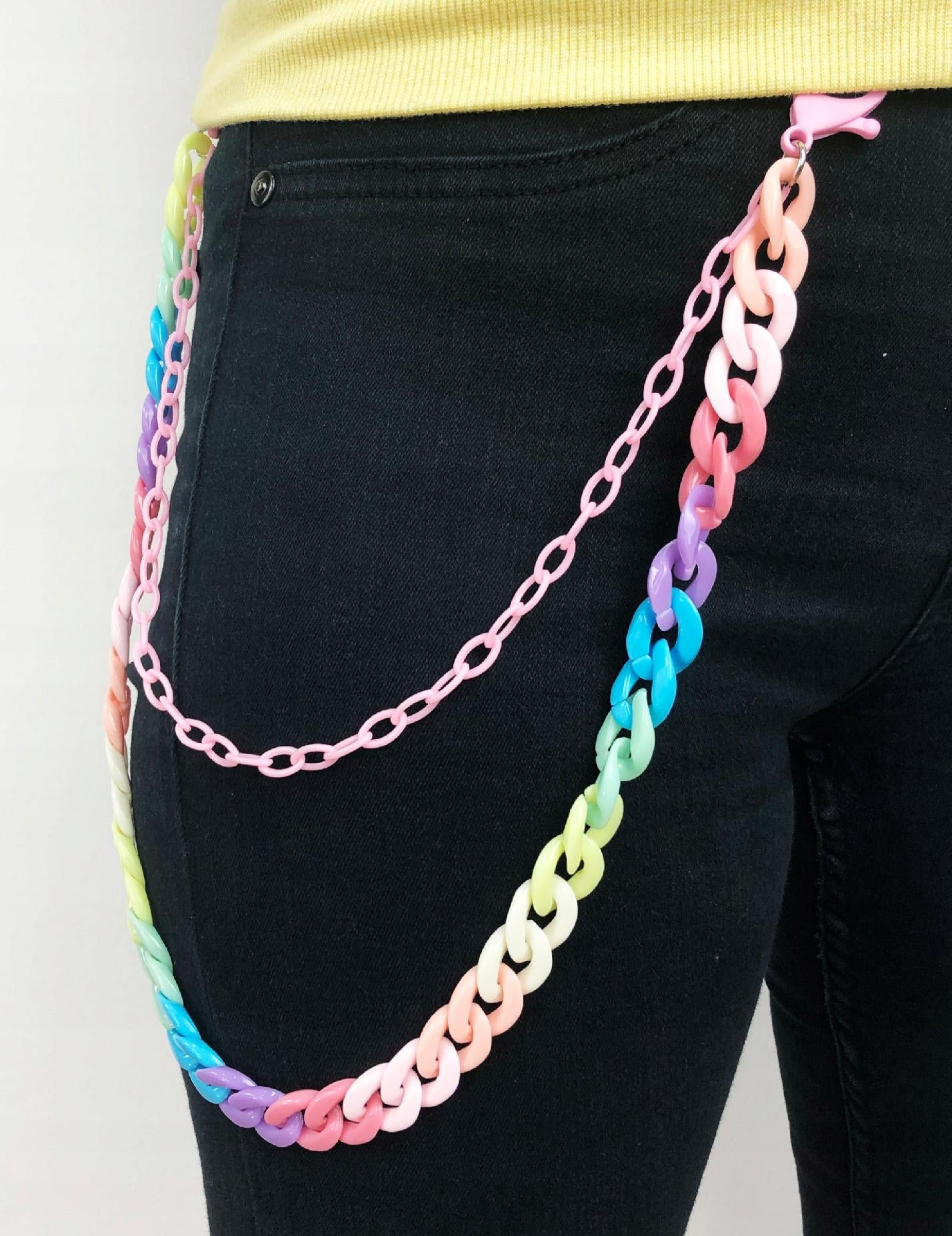 Kandi Hot Pink Pants Chain