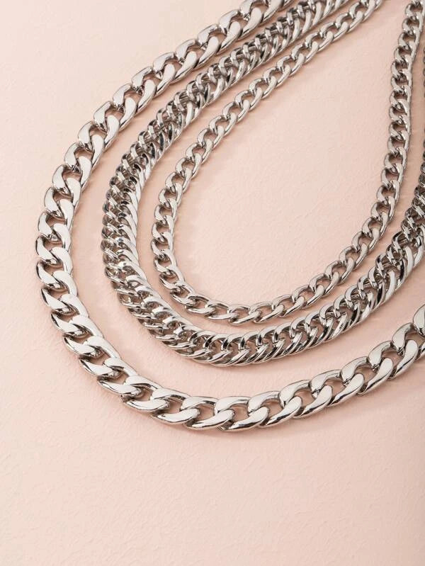 3pc Cuban Link Necklace Set