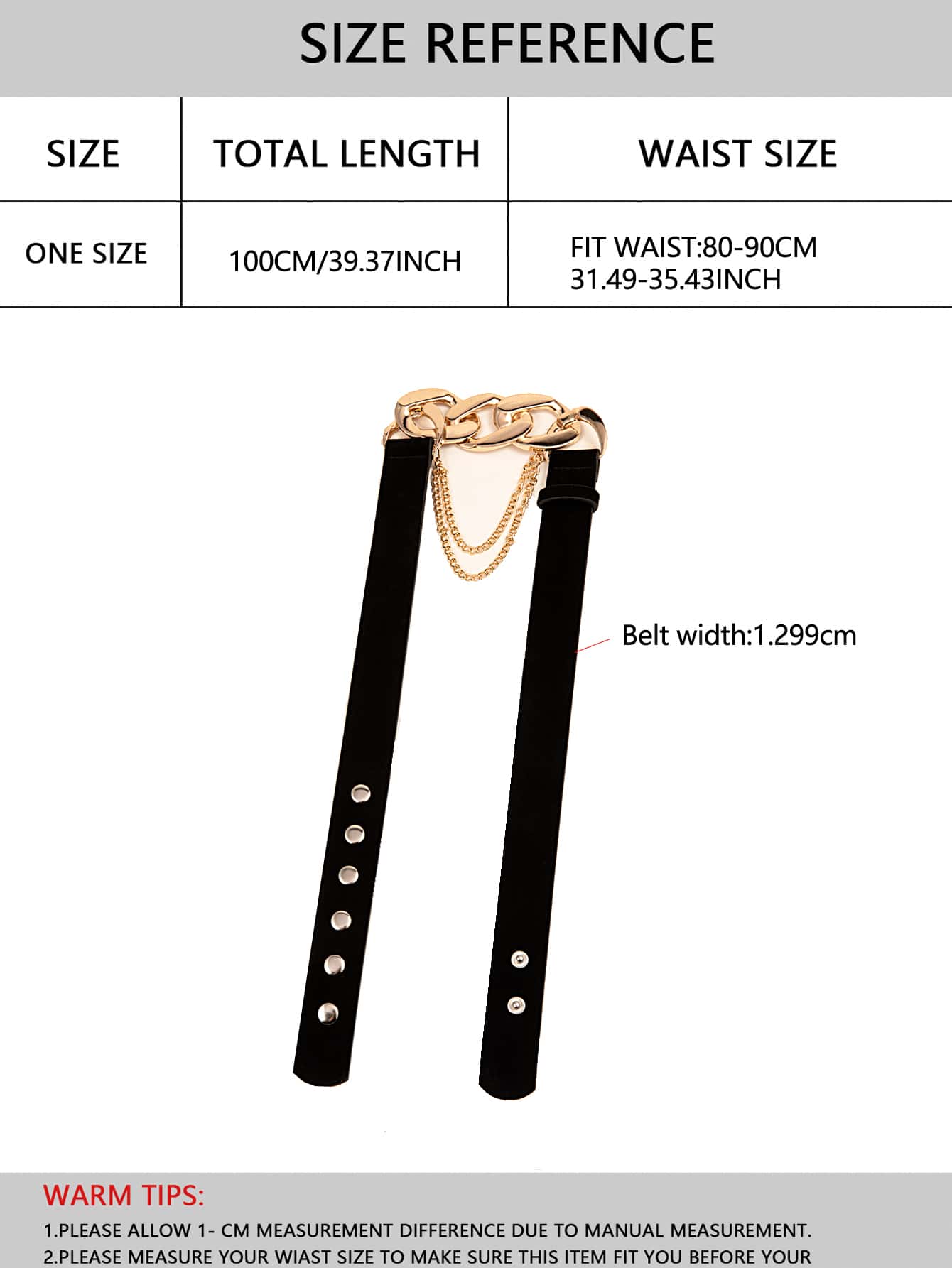 Chain Stretch Gold Silver Belt
