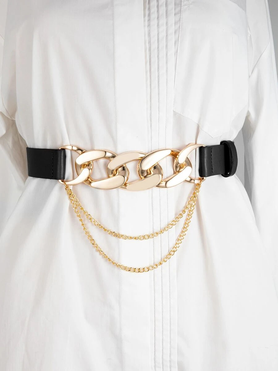 Chain Stretch Gold Silver Belt