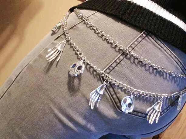 Mall Gothic Skull Pants Chain