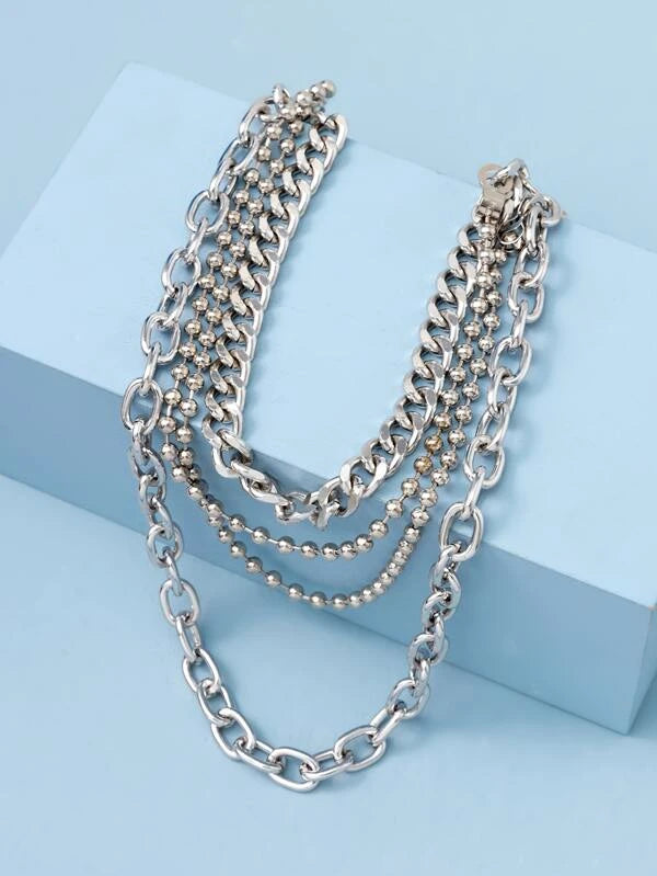 Layered 4 Row Pants Chain