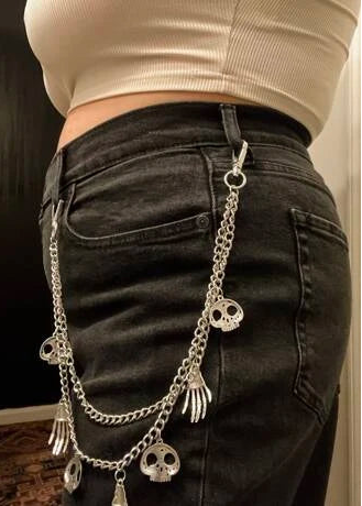Mall Gothic Skull Pants Chain