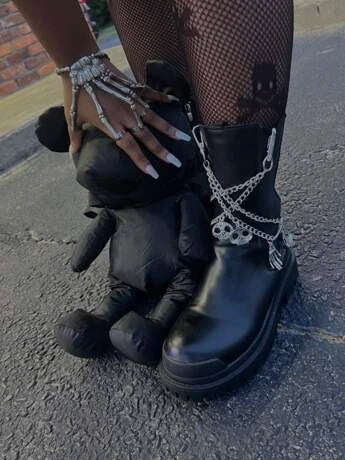 Mall Gothic Skull Pants Chain