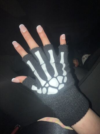 Skeleton Emo Fingerless Gloves