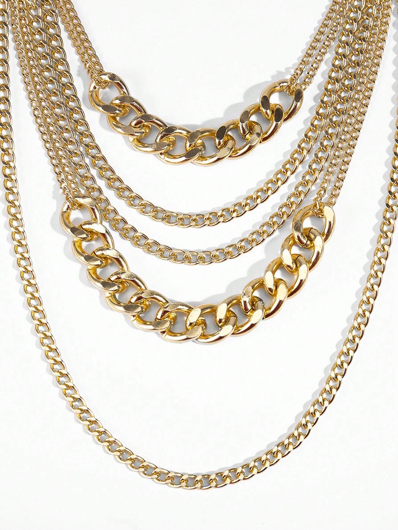 Layered Gold Chunky Necklace
