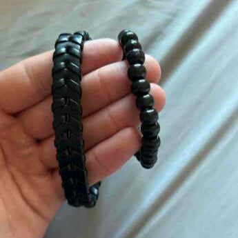 Black Woven Bracelet 6pc Set