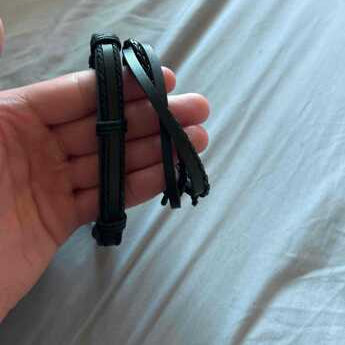 Black Woven Bracelet 6pc Set