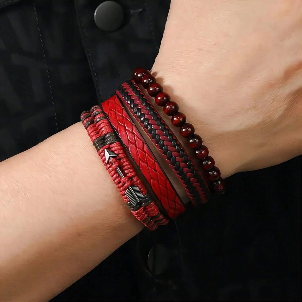 Red Jasper Boho Bracelet Set