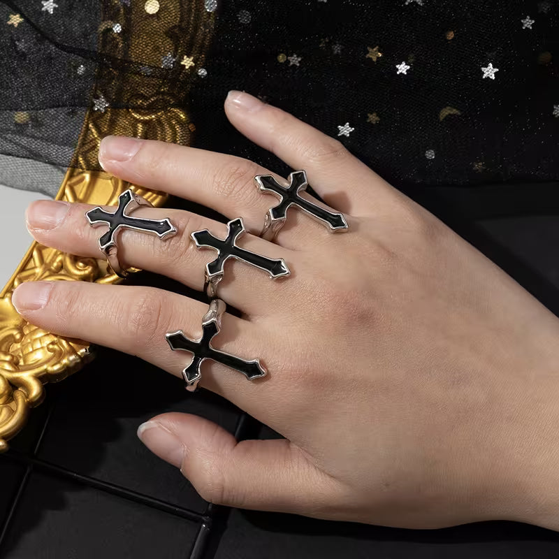 Cross Black Ring