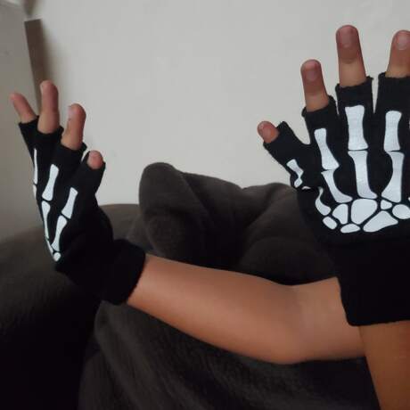Skeleton Emo Fingerless Gloves