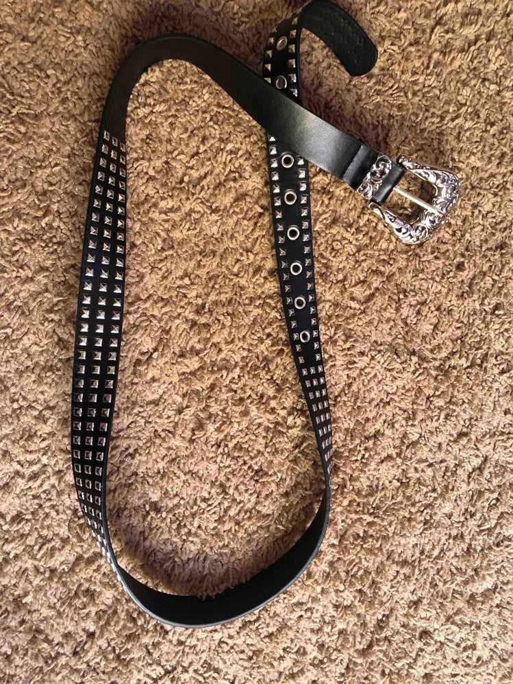 Rivet Studded Belt Western Belt