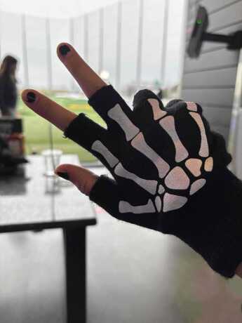 Skeleton Emo Fingerless Gloves