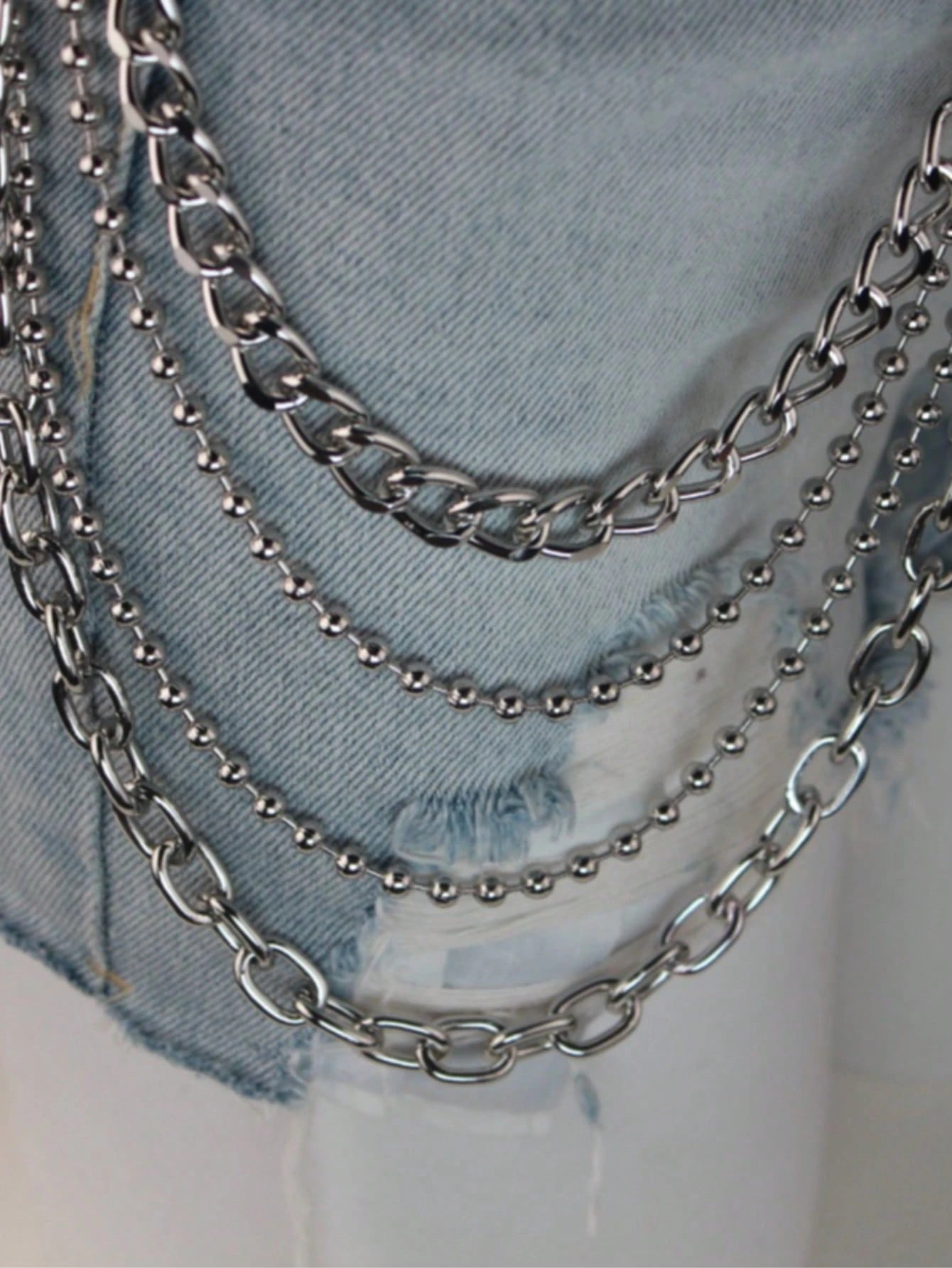Layered 4 Row Pants Chain