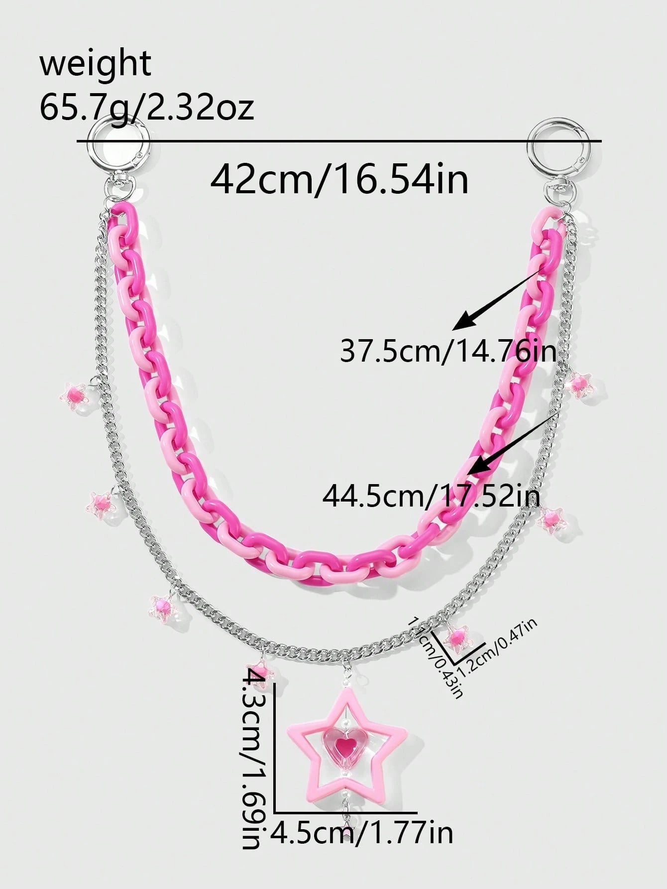 Kandi Hot Pink Pants Chain