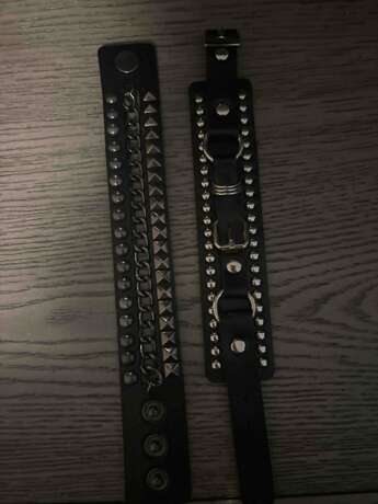 2pcs Punk Cuff Bracelet Retro Rock Wristband