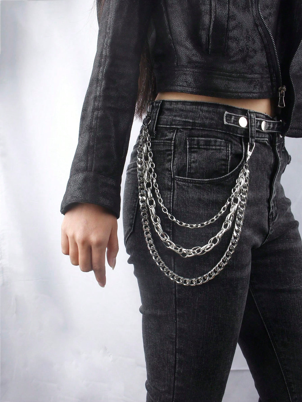 Layered 3 Row Pants Chain