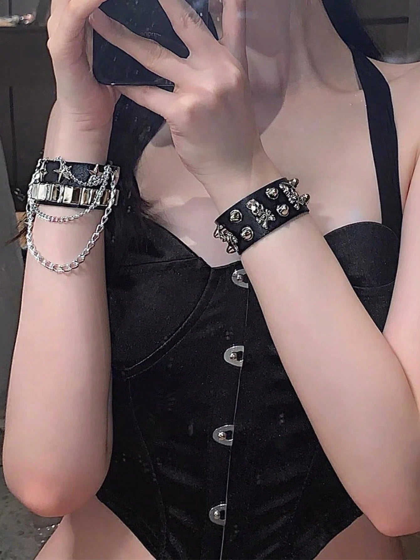 Punk Cuff Bracelet 2PC Set
