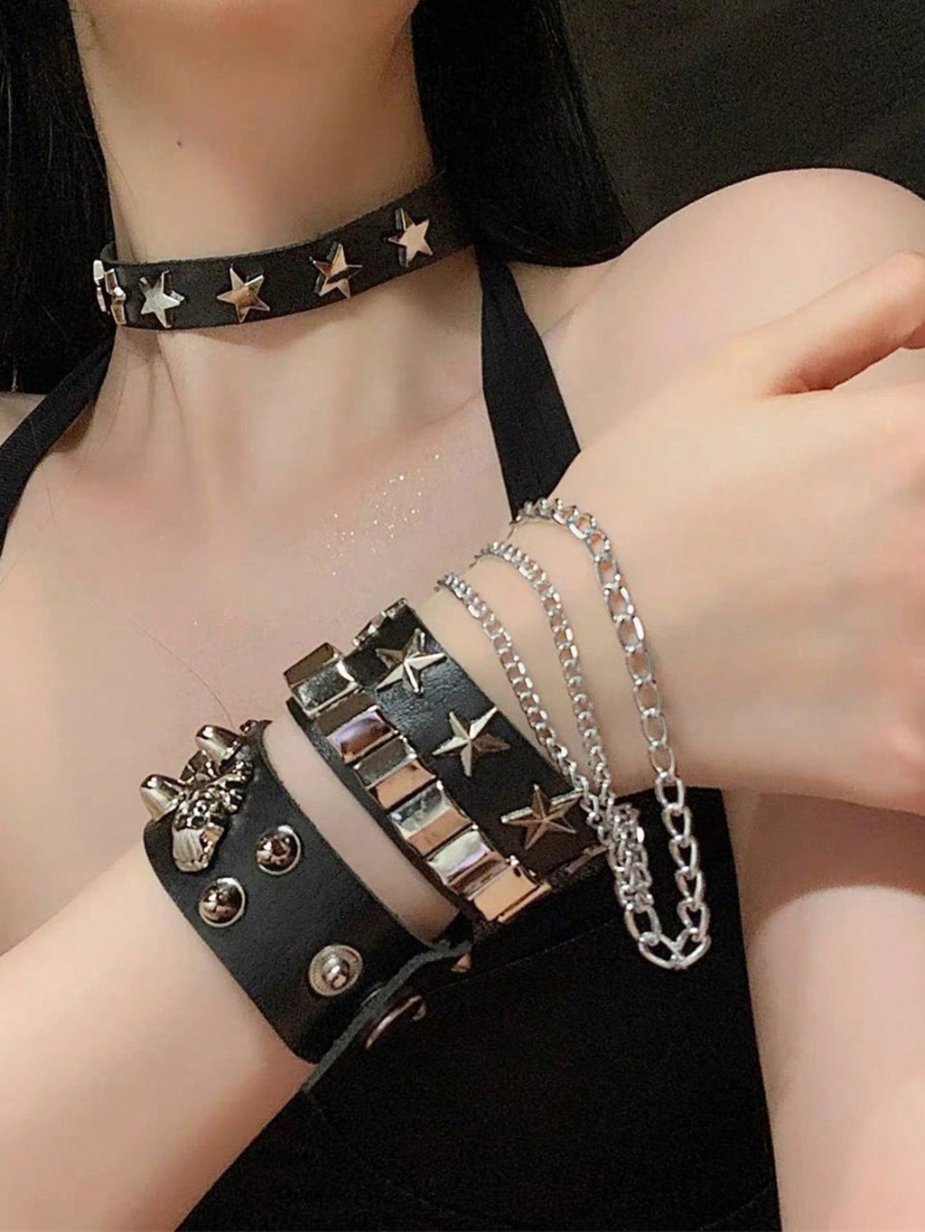 Punk Cuff Bracelet 2PC Set
