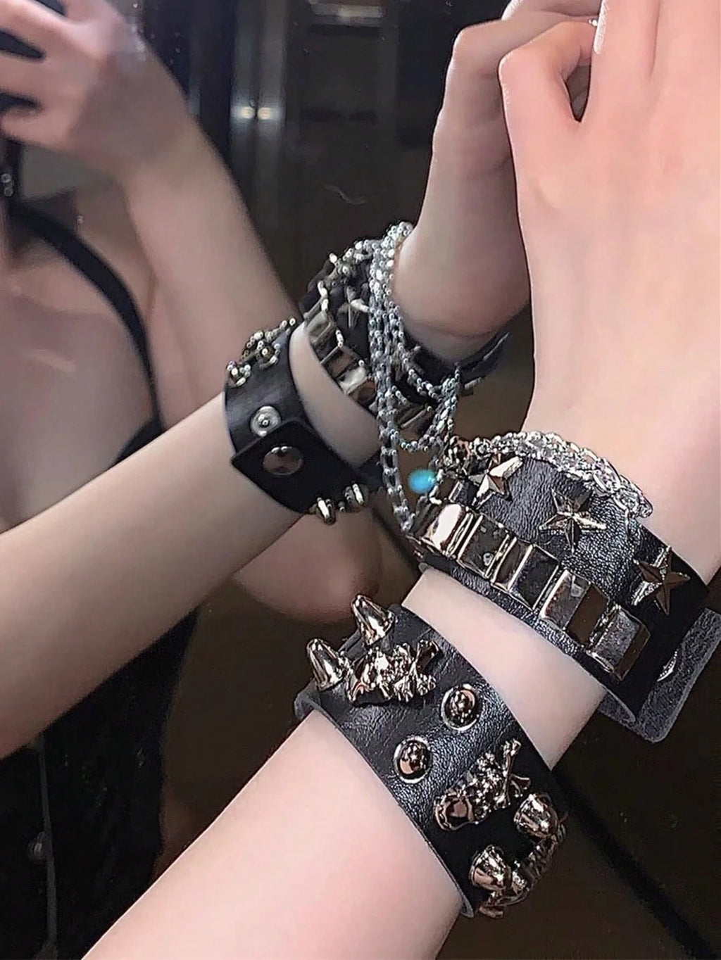 Punk Cuff Bracelet 2PC Set