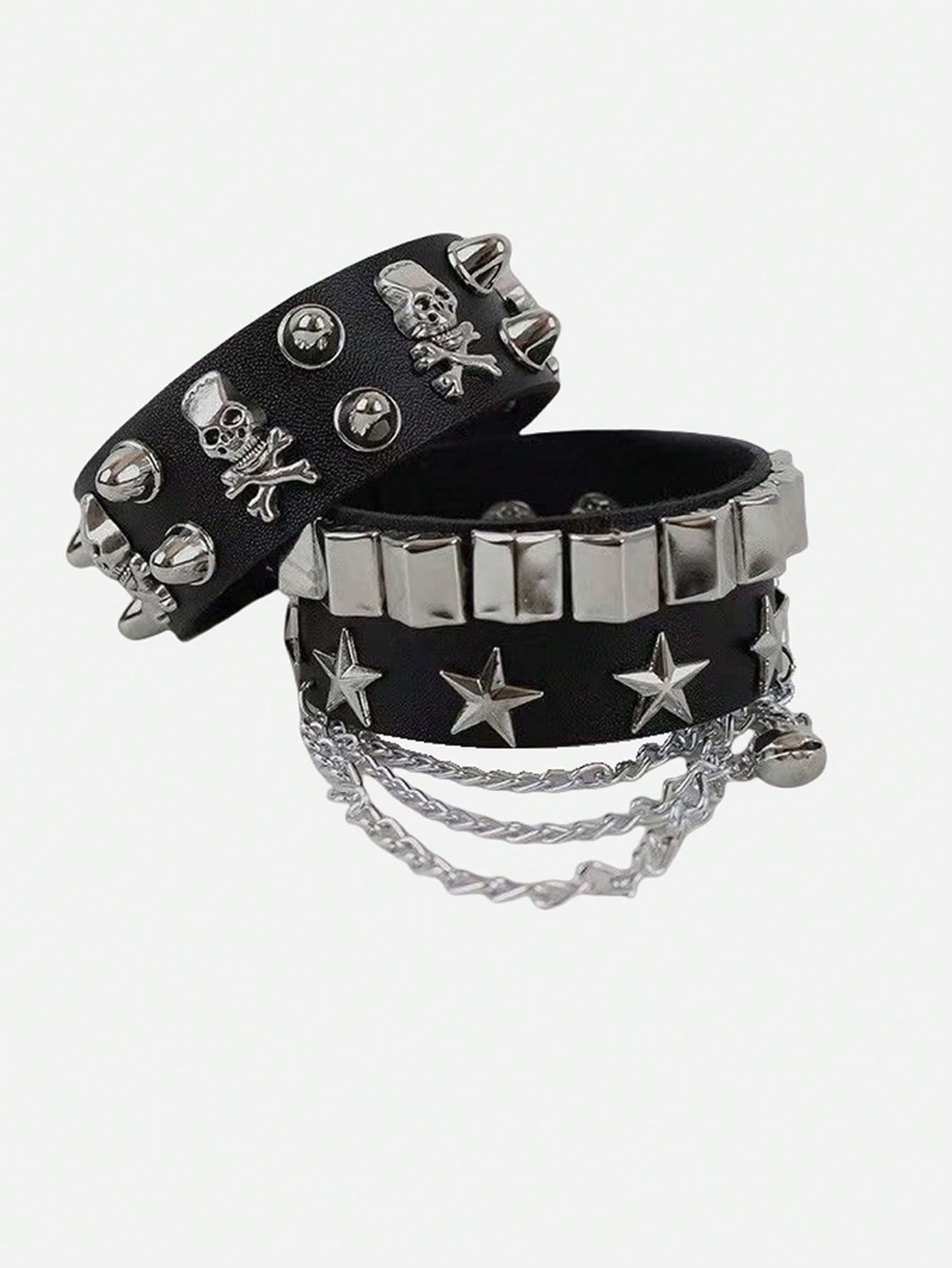 Punk Cuff Bracelet 2PC Set
