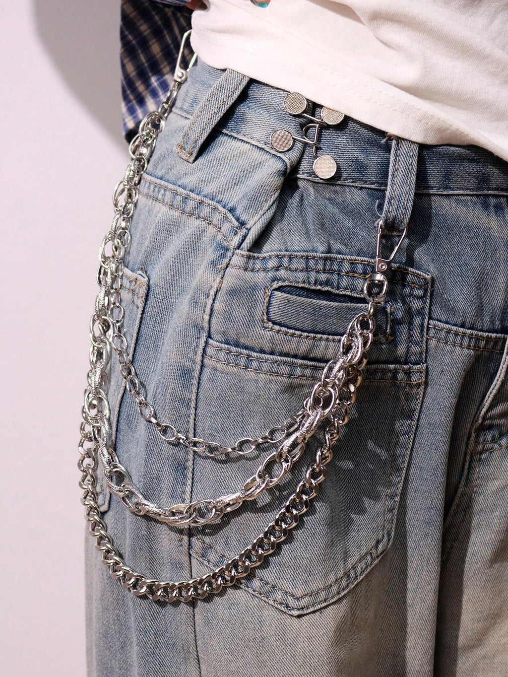 Layered 3 Row Pants Chain