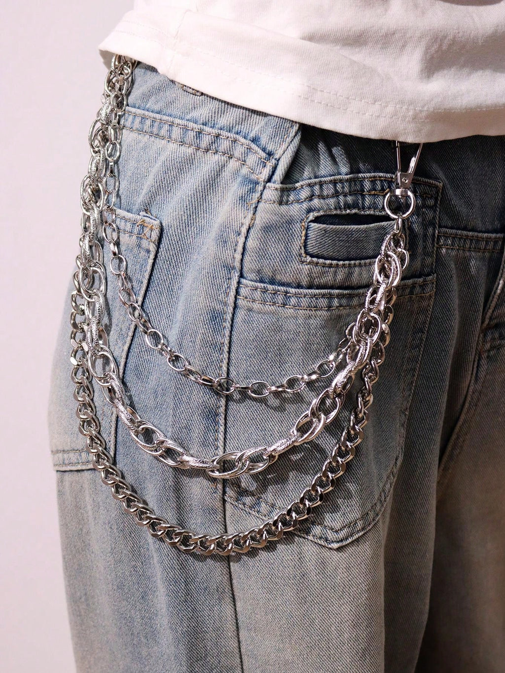 Layered 3 Row Pants Chain