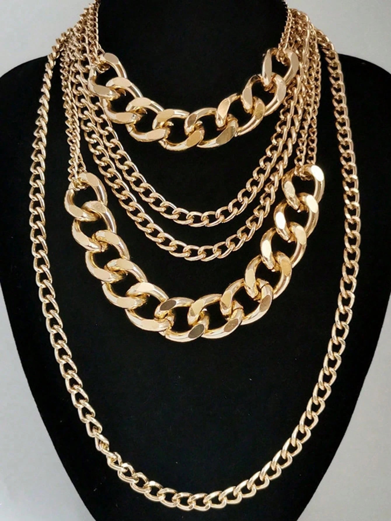 Layered Gold Chunky Necklace