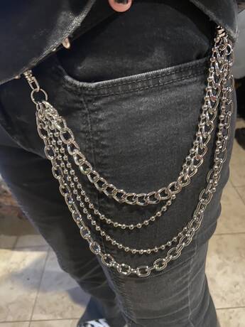 Layered 4 Row Pants Chain