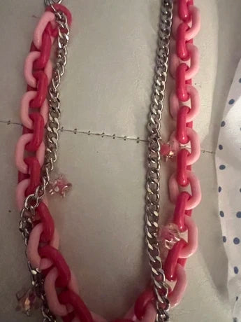 Kandi Hot Pink Pants Chain