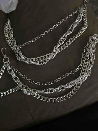 Layered 3 Row Pants Chain