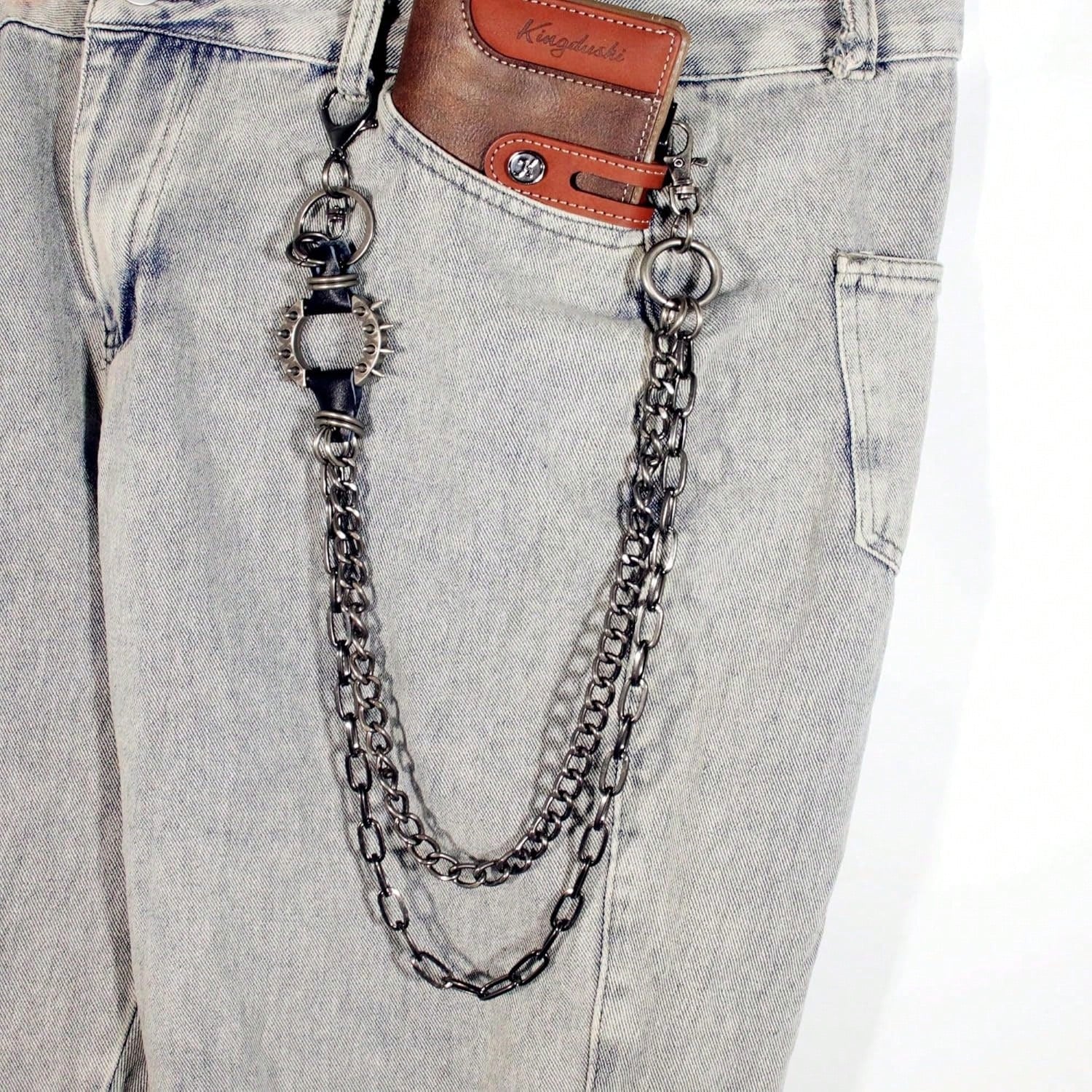 Spiked O Ring Pants Chain