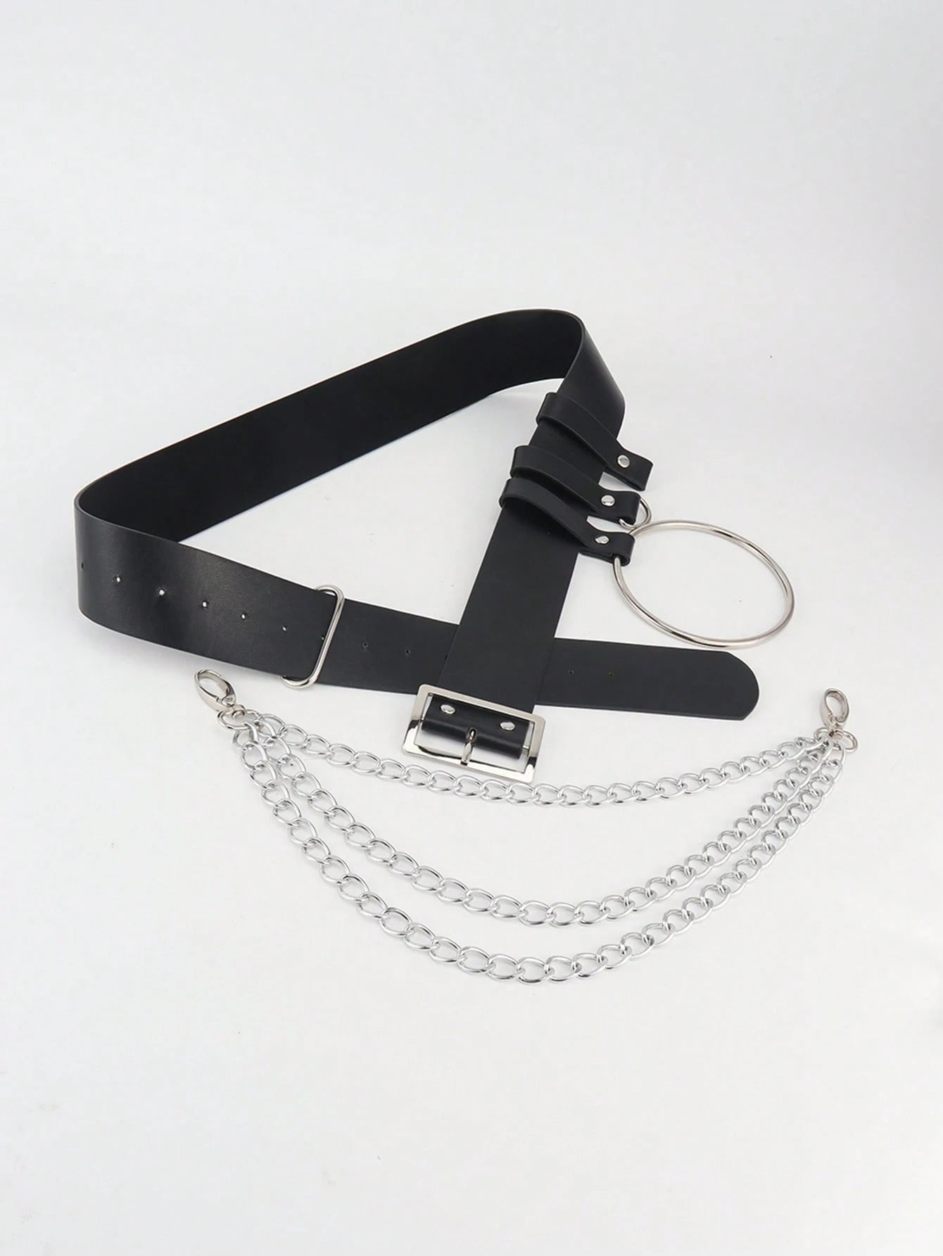 Black O-Ring Chain Belt
