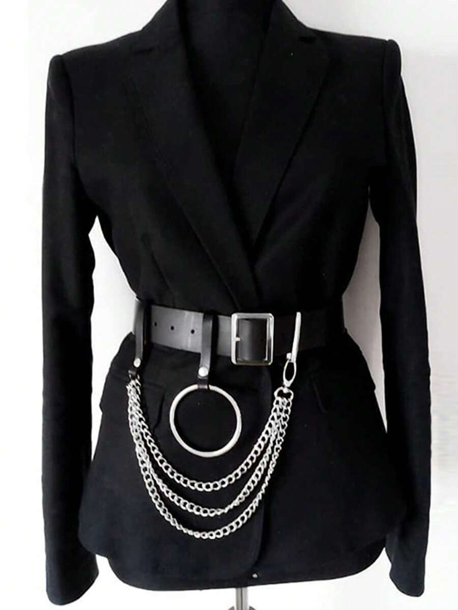 Black O-Ring Chain Belt