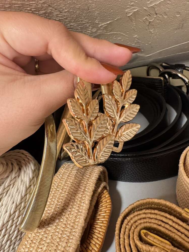 Plus Size Gold Silver Leaf Belt