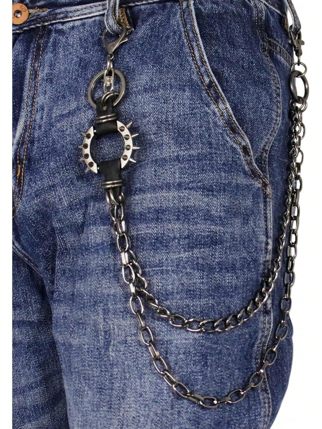 Spiked O Ring Pants Chain