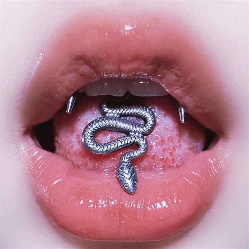 Snake Tongue Ring Stainless Steel