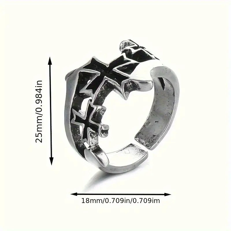Cross Black Ring
