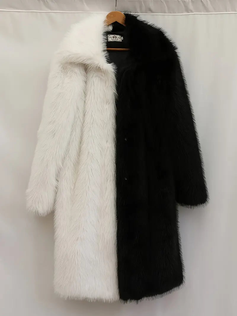 Black and White Fur Jacket