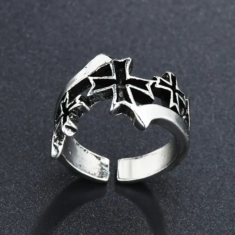 Cross Black Ring