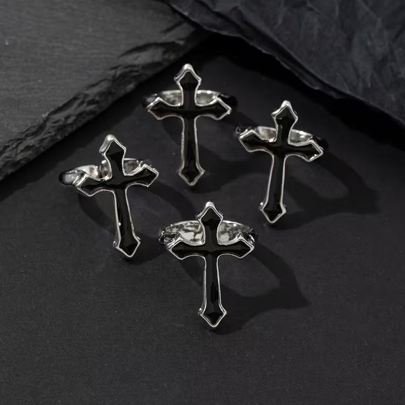 Cross Black Ring