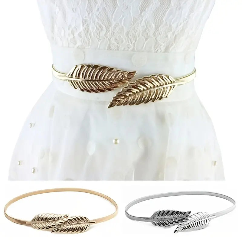 Plus Size Gold Silver Leaf Belt