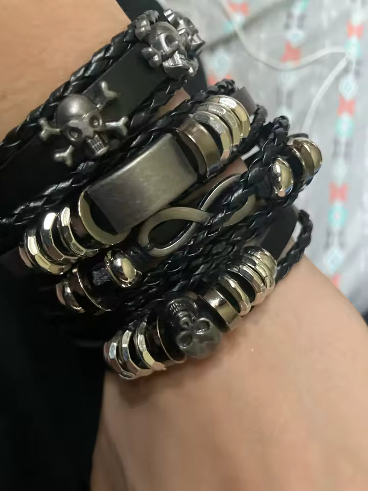 Spiked Punk Bracelet Set