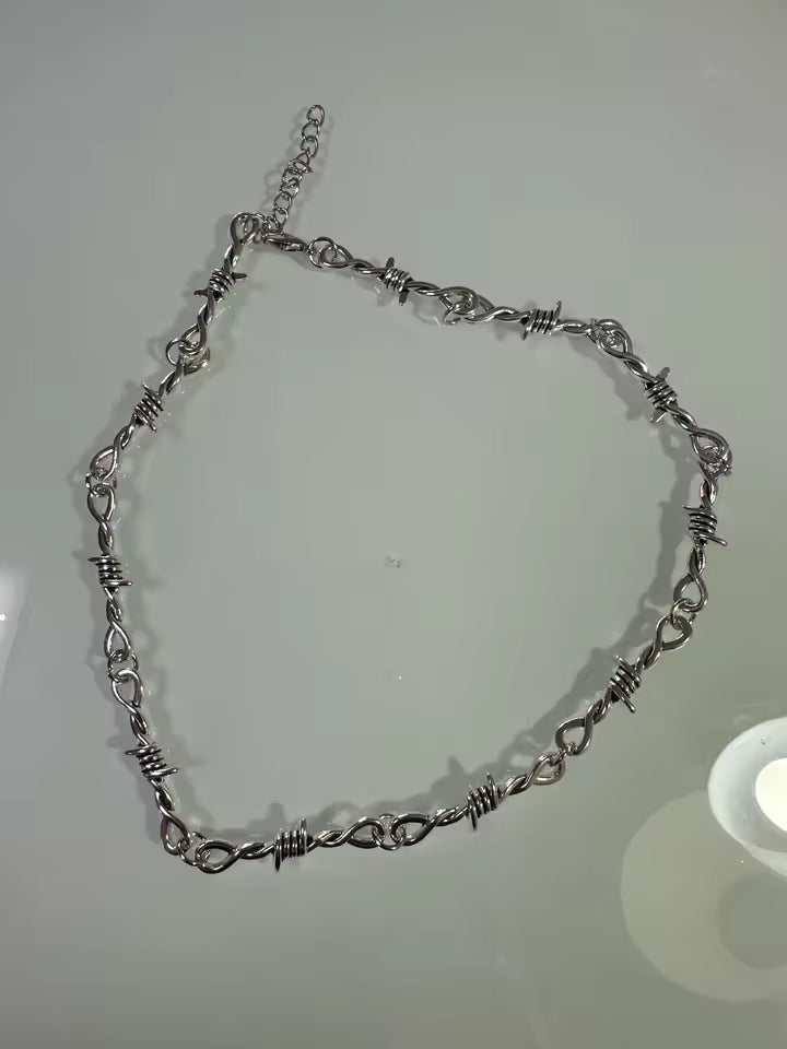 Barbed Wire Chain Necklace