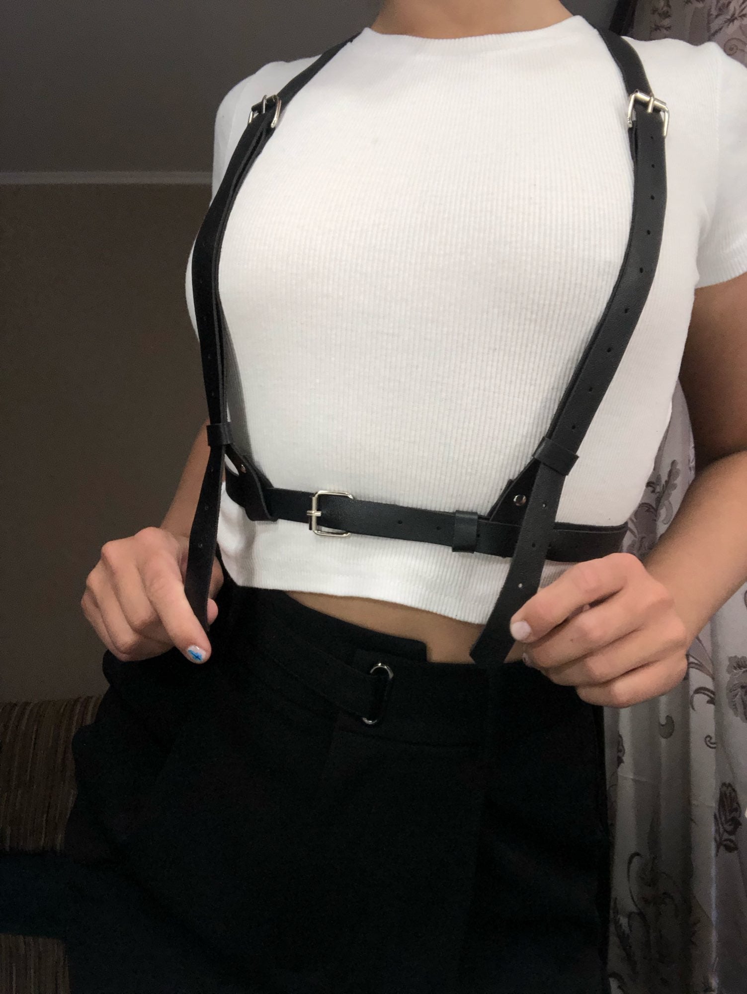 Vegan Leather Suspenders