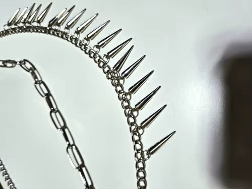 Spike Layered Goth Pants Chain