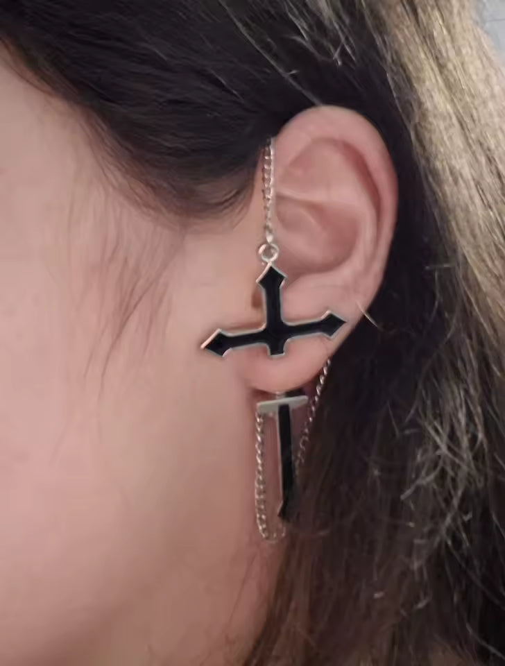 Cross Gothic Punk Earrings