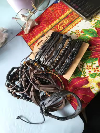 Black Brown Bracelet Set